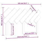 Mézbarna tömör fenyőfa ágyfejtámla 141x3x80,5 cm 6