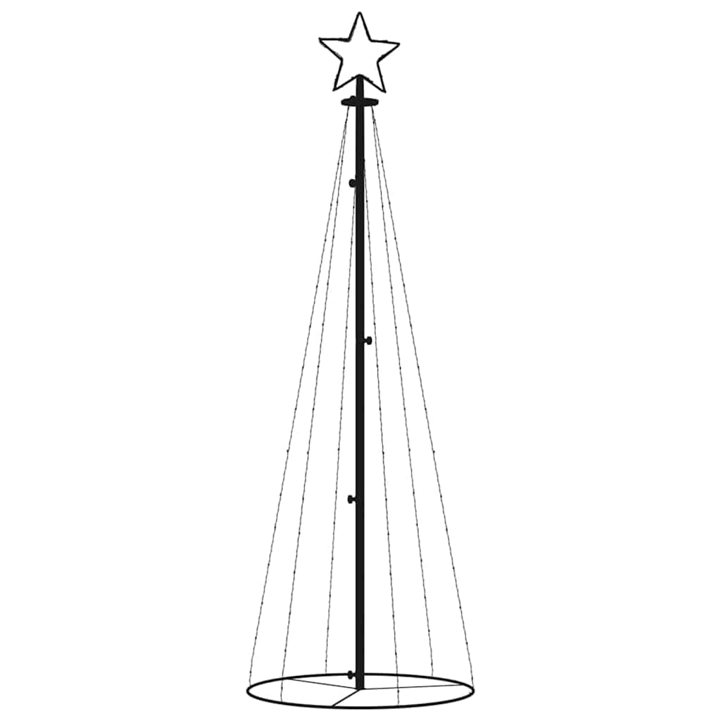 Kúp alakú karácsonyfa 108 színes LED-del 70 x 180 cm 3