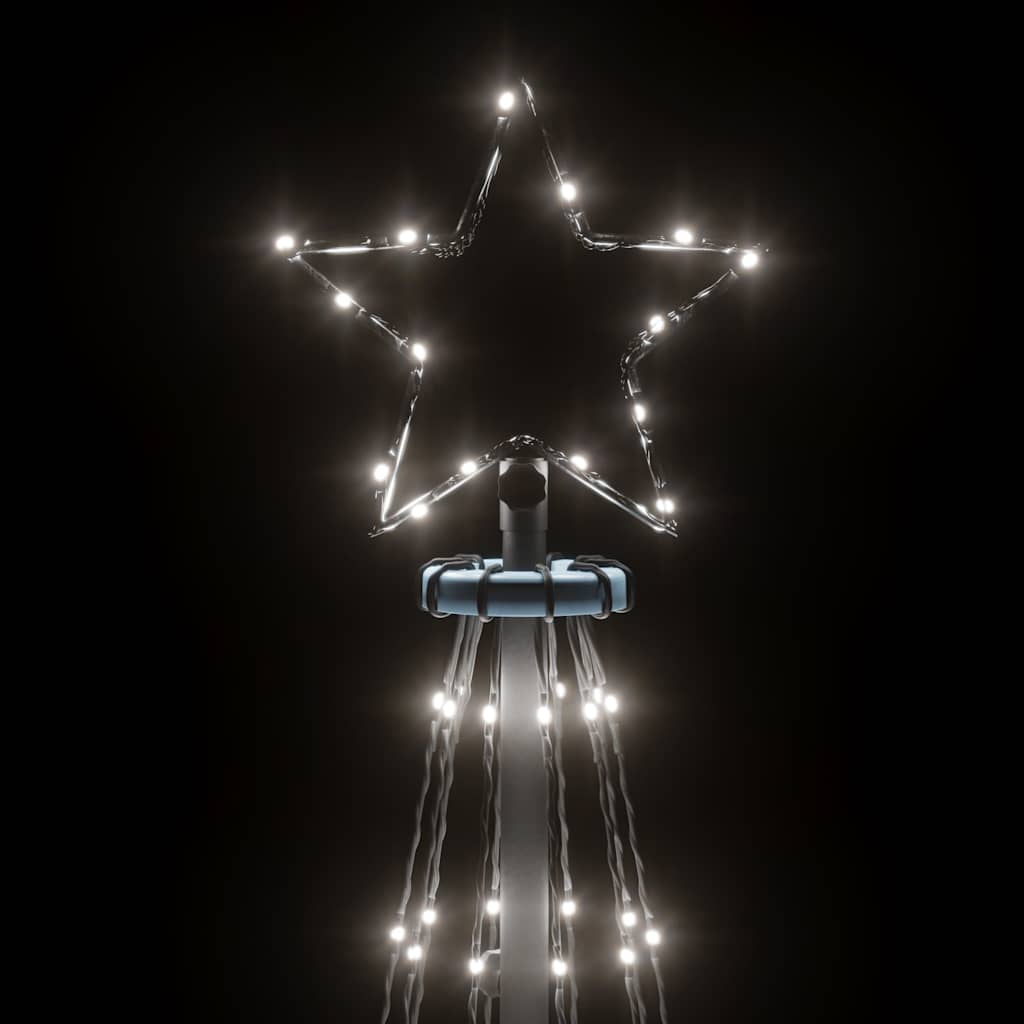 Hideg fehér fényű karácsonyfa tüskével 108 LED-del 180 cm 5