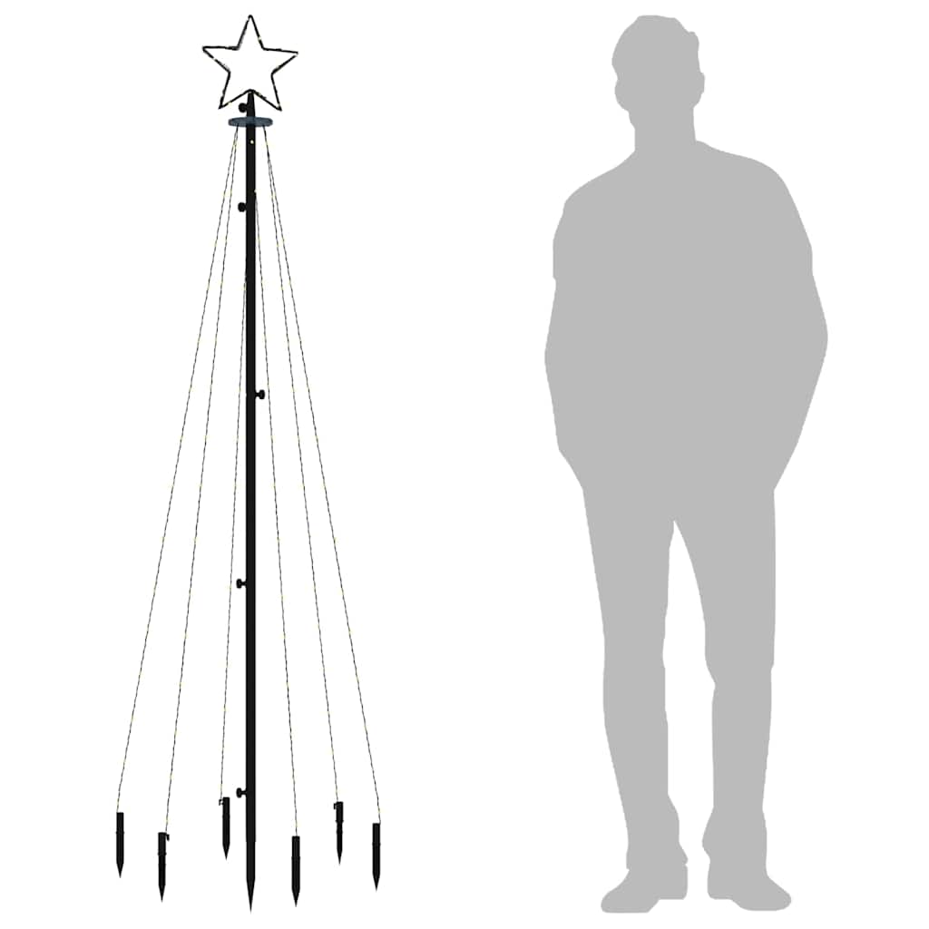 Hideg fehér fényű karácsonyfa tüskével 108 LED-del 180 cm 9