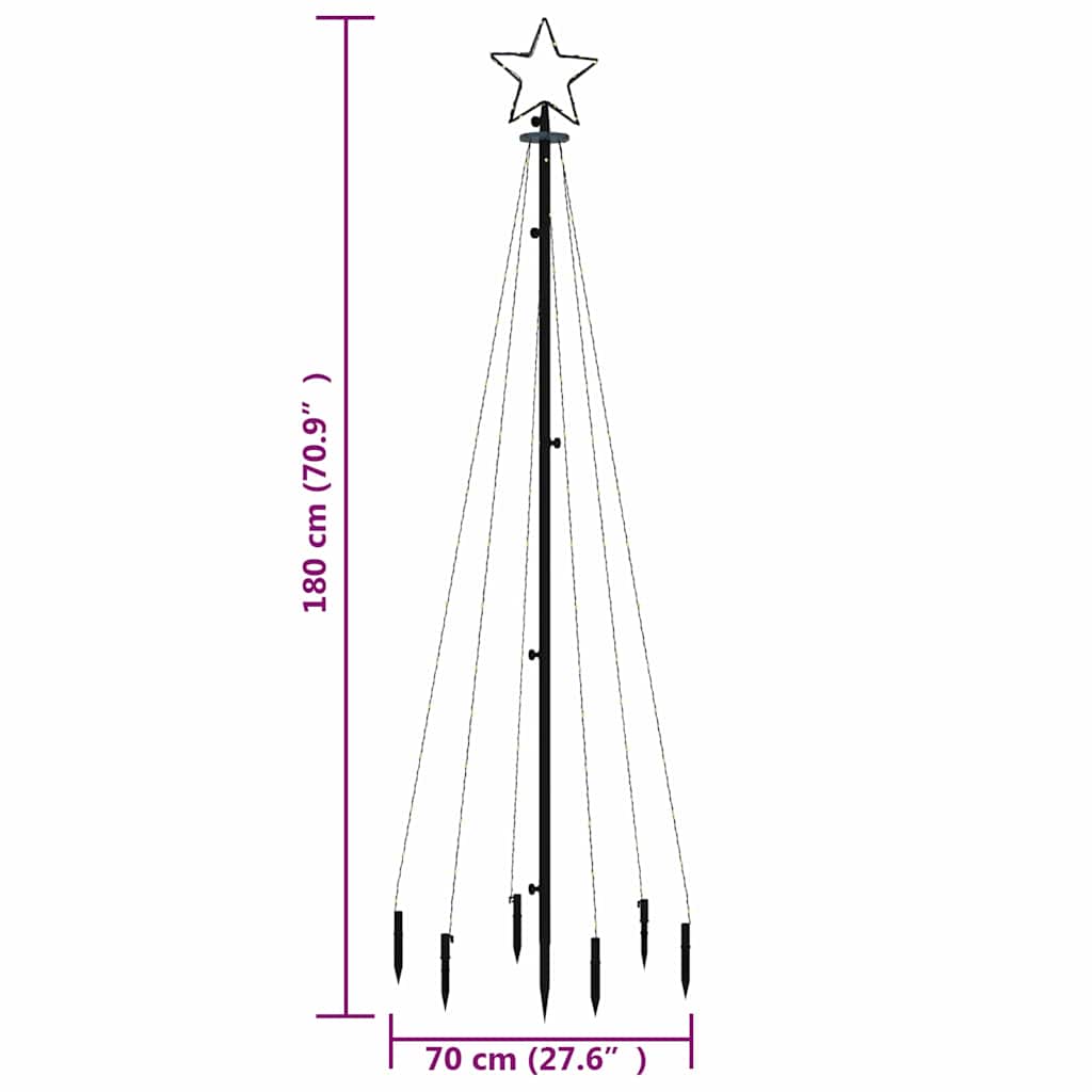 Hideg fehér fényű karácsonyfa tüskével 108 LED-del 180 cm 10