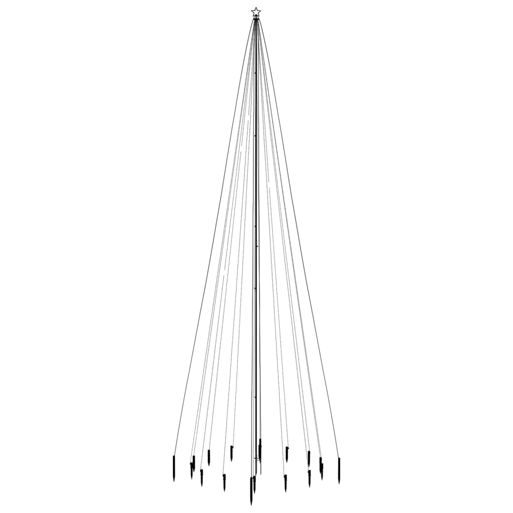 Karácsonyfa cövekkel 1134 színes LED-del 800 cm 3