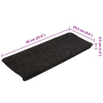 15 db antracitszürke öntapadó lépcsőszőnyeg 65x24,5x3,5 cm 9