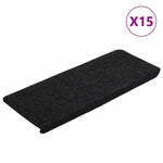 15 db fekete öntapadó lépcsőszőnyeg 65x24,5x3,5 cm 2