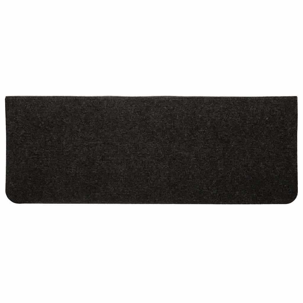 15 db fekete öntapadó lépcsőszőnyeg 65x24,5x3,5 cm 6