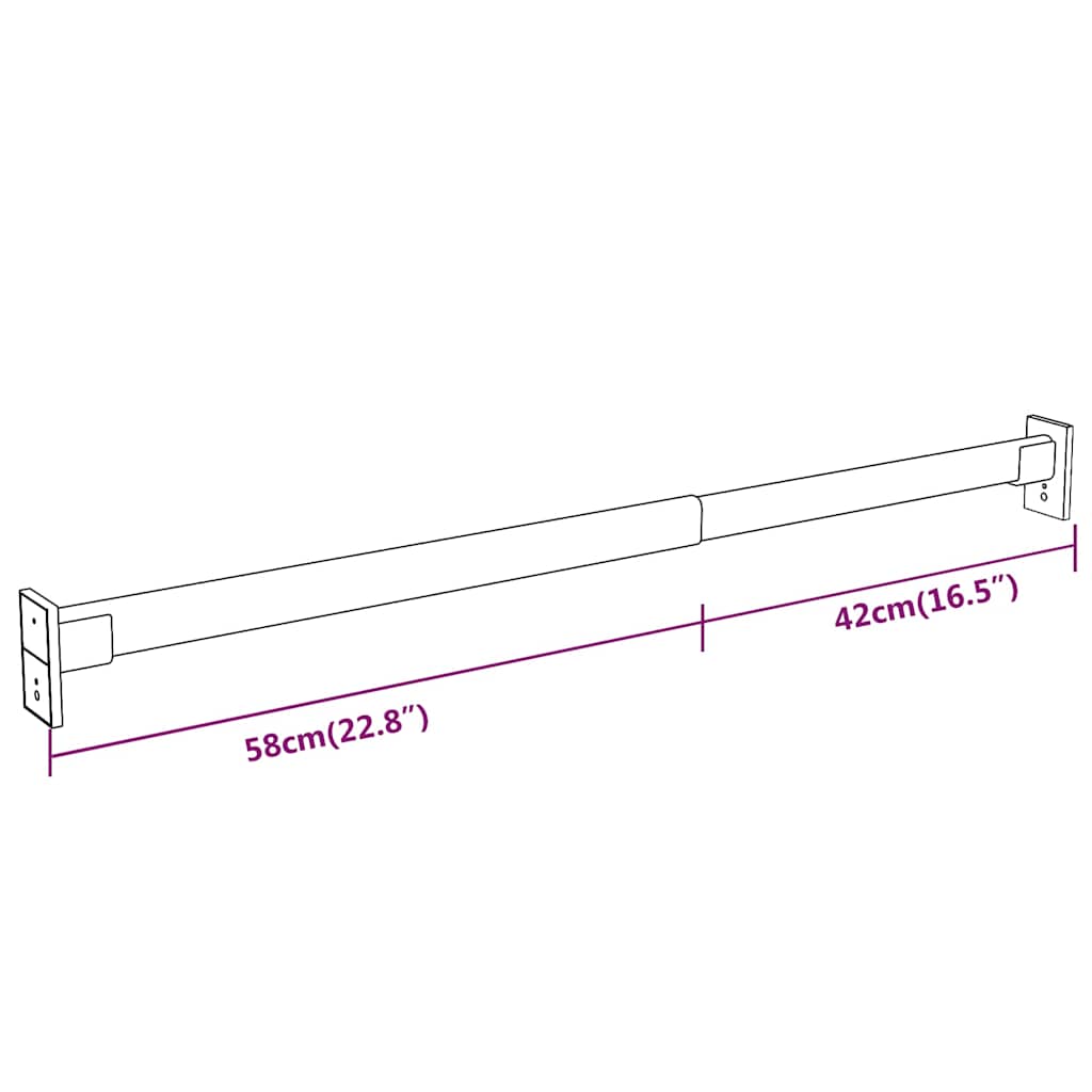 2 db ezüst teleszkópos gardróbsín 58-100 cm 7