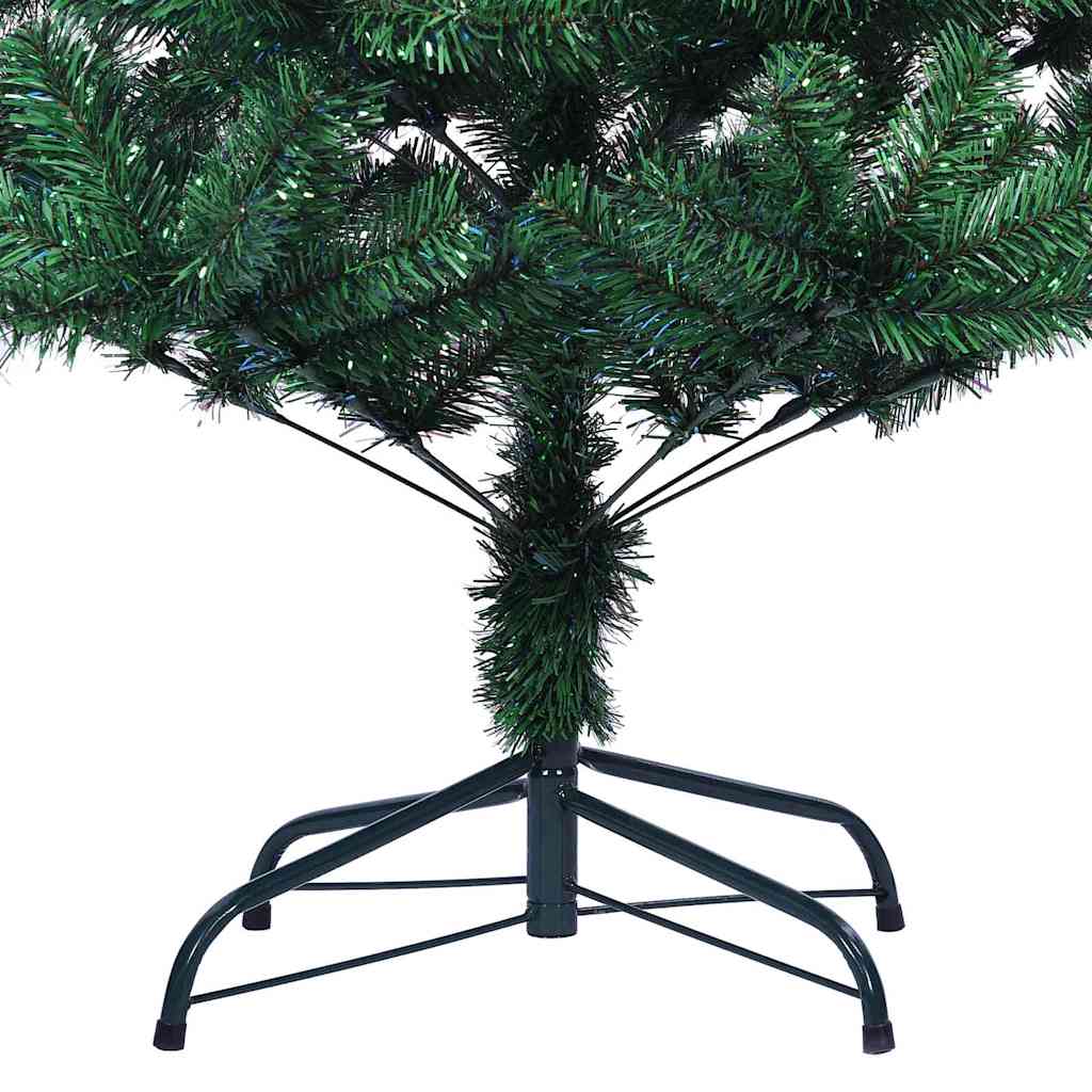 Zöld PVC műkarácsonyfa irizáló csúcsokkal 150 cm 6