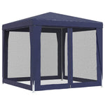 Kék HDPE rendezvénysátor 4 hálós oldalfallal 2,5x2,5 m 5