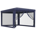 Kék HDPE rendezvénysátor 4 hálós oldalfallal 3x4 m 2