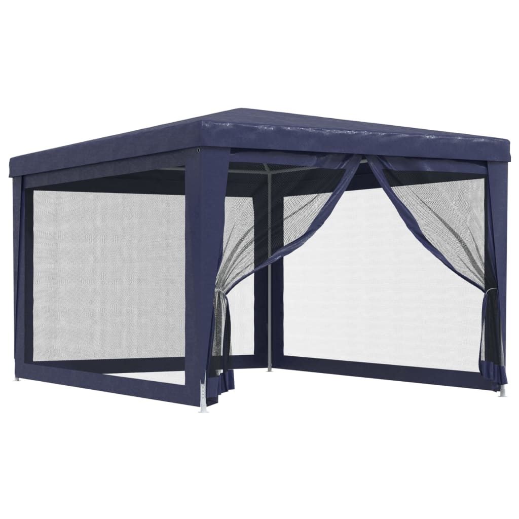 Kék HDPE rendezvénysátor 4 hálós oldalfallal 3x4 m 2