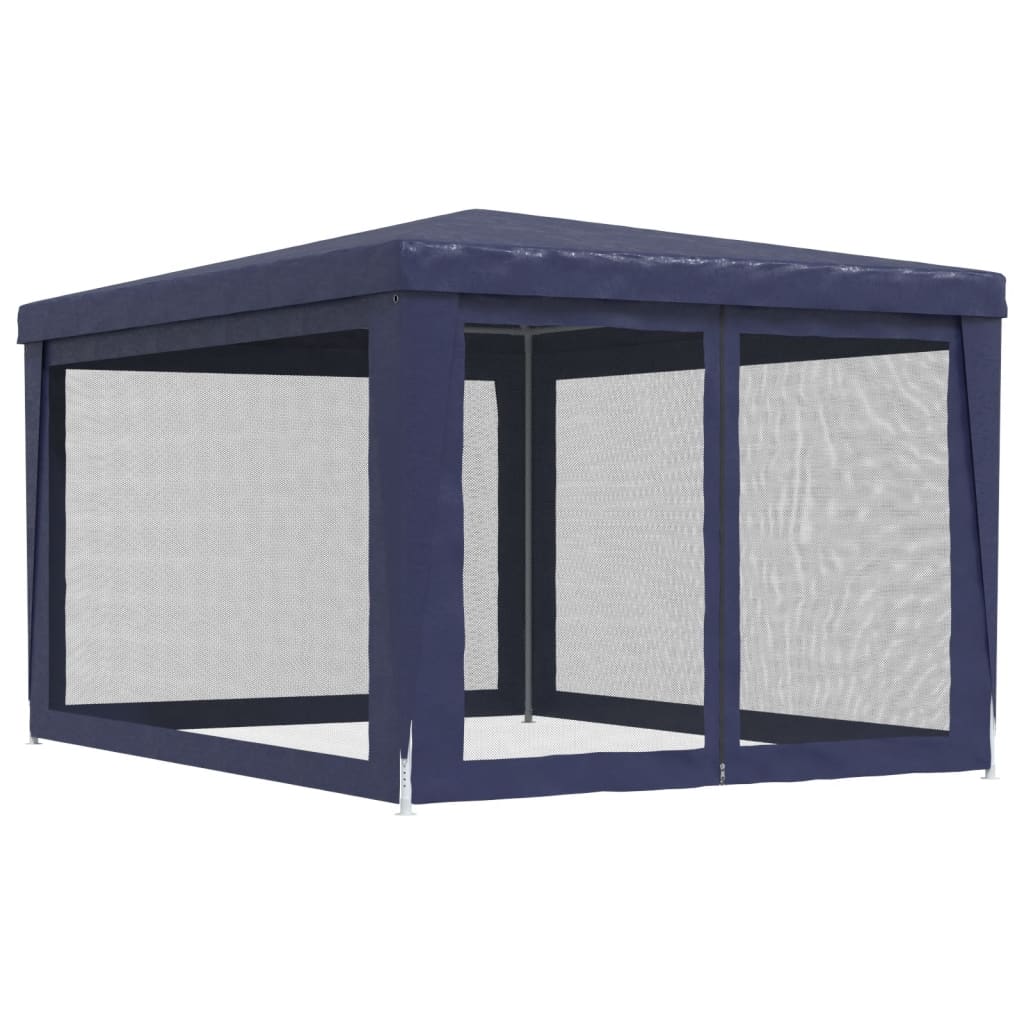 Kék HDPE rendezvénysátor 4 hálós oldalfallal 3x4 m 5