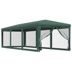 Zöld HDPE rendezvénysátor 8 hálós oldalfallal 3x9 m 2