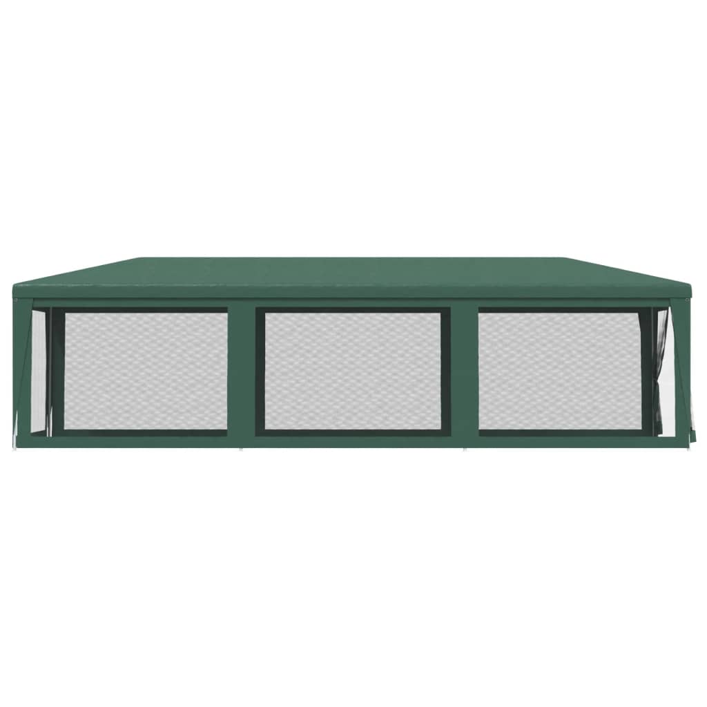 Zöld HDPE rendezvénysátor 8 hálós oldalfallal 3x9 m 4