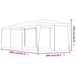 Zöld HDPE rendezvénysátor 8 hálós oldalfallal 3x9 m 7