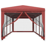 Piros HDPE rendezvénysátor 8 hálós oldalfallal 3x9 m 3