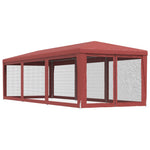 Piros HDPE rendezvénysátor 8 hálós oldalfallal 3x9 m 5