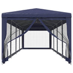 Kék HDPE rendezvénysátor 10 hálós oldalfallal 3 x 12 m 3