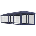 Kék HDPE rendezvénysátor 10 hálós oldalfallal 3 x 12 m 5