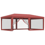 Piros HDPE rendezvénysátor 6 hálós oldalfallal 6x4 m 2