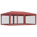 Piros HDPE rendezvénysátor 6 hálós oldalfallal 6x4 m 5