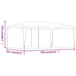 Piros HDPE rendezvénysátor 6 hálós oldalfallal 6x4 m 7