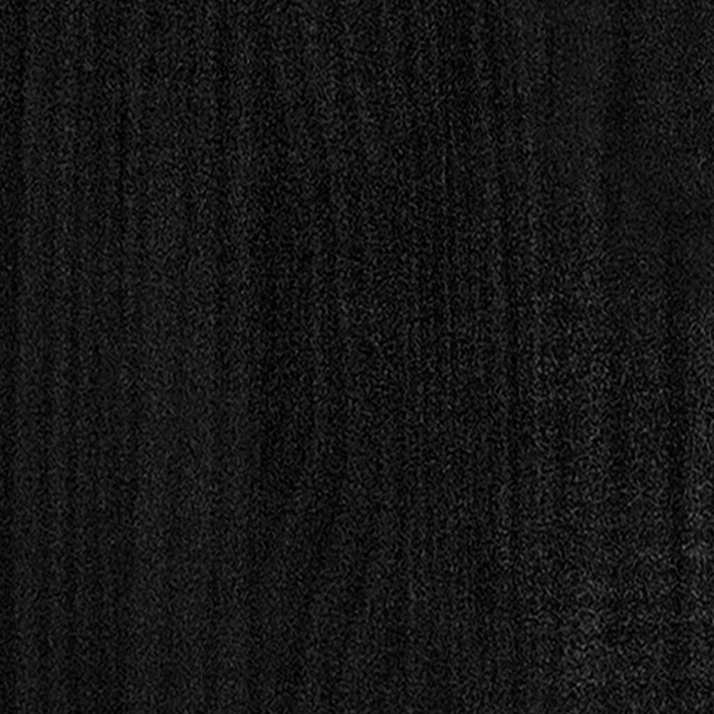 King Size fekete tömör fa ágykeret 150 x 200 cm 5
