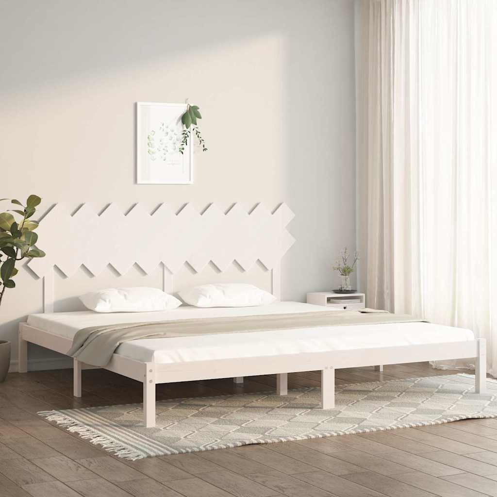 Fehér tömör fa ágykeret 200 x 200 cm