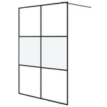 Fekete selyemmatt ESG üveg zuhanyfal 140x195 cm 2