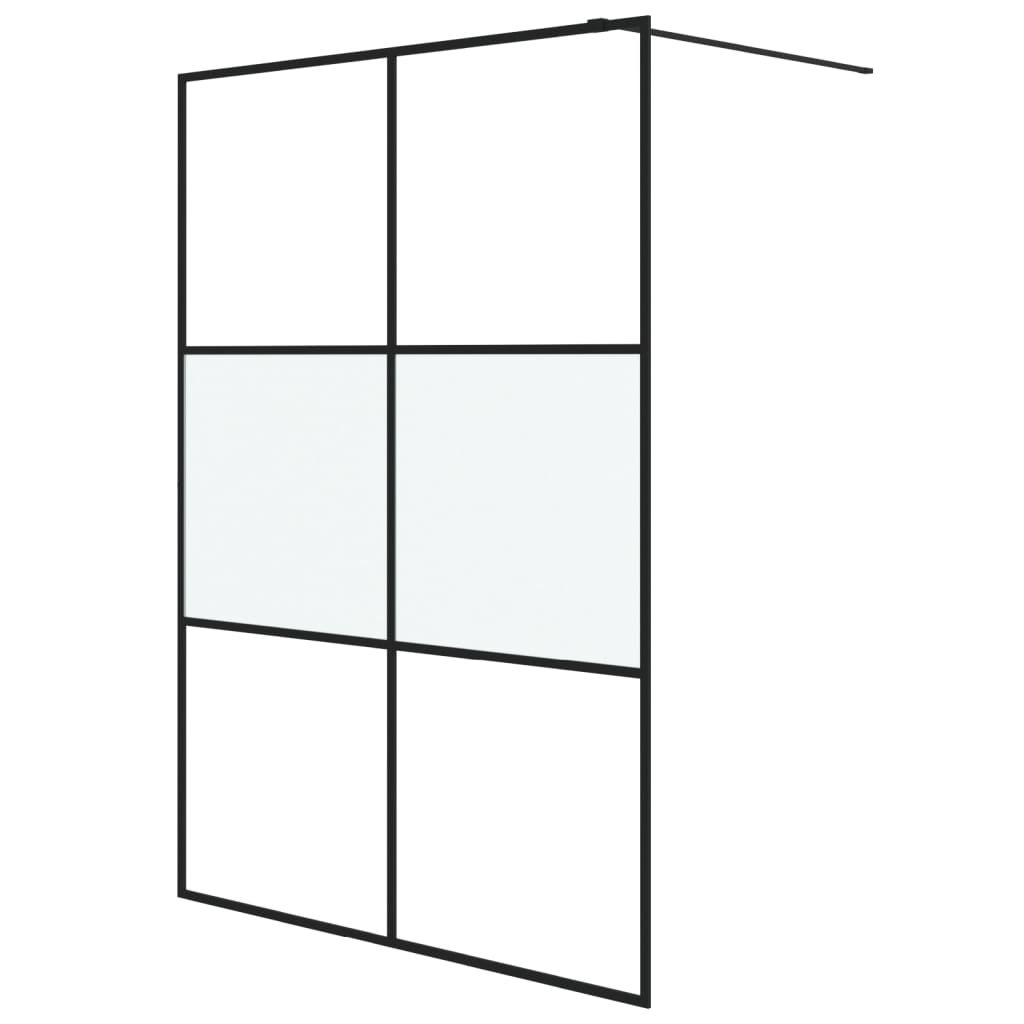 Fekete selyemmatt ESG üveg zuhanyfal 140x195 cm 2
