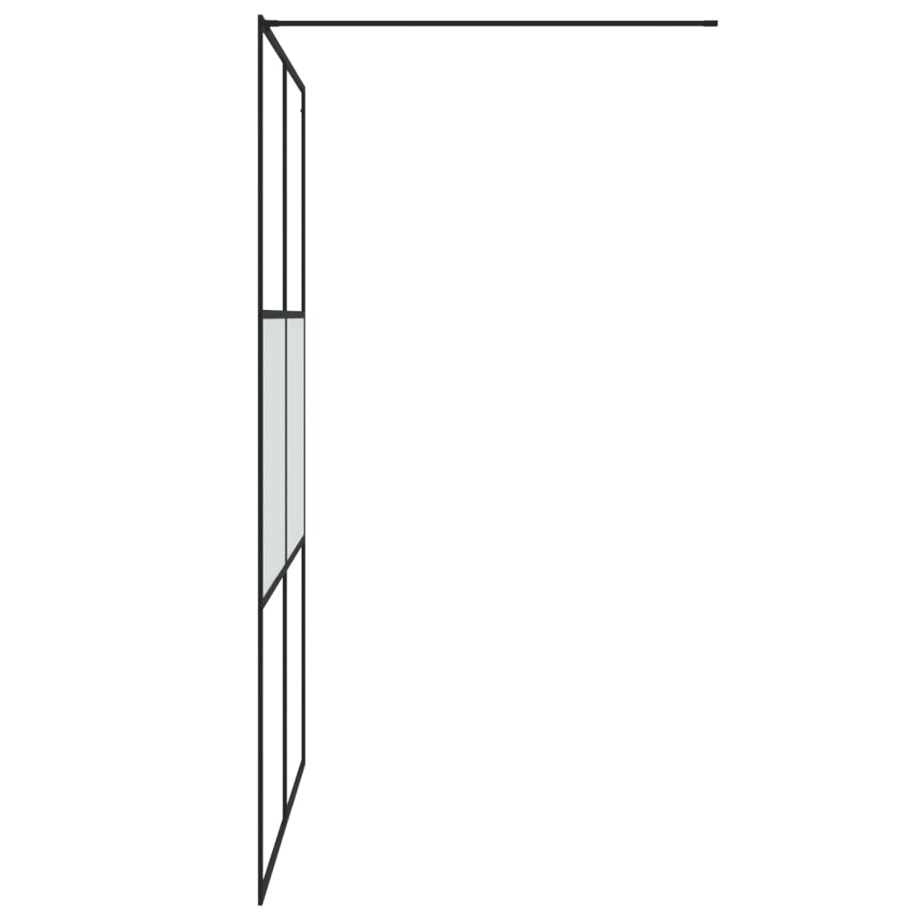 Fekete selyemmatt ESG üveg zuhanyfal 140x195 cm 4