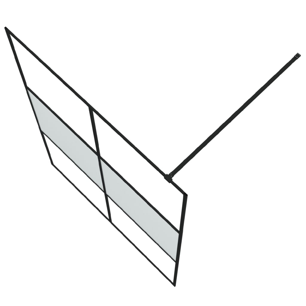 Fekete selyemmatt ESG üveg zuhanyfal 140x195 cm 5