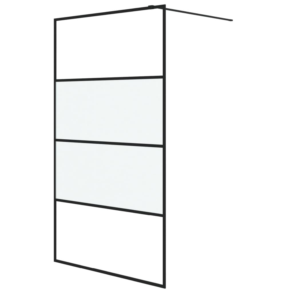 Fekete selyemmatt ESG üveg zuhanyfal 115 x 195 cm 2