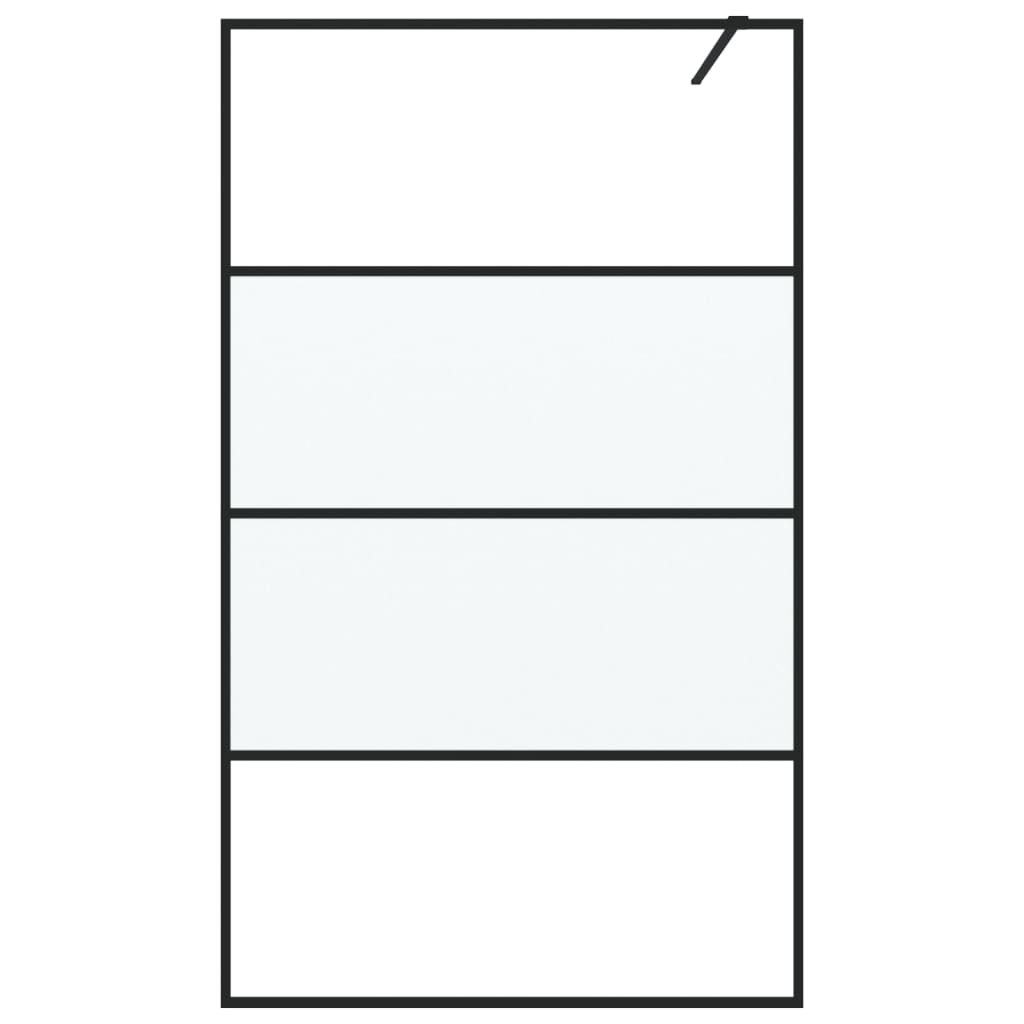 Fekete selyemmatt ESG üveg zuhanyfal 115 x 195 cm 3