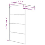 Fekete selyemmatt ESG üveg zuhanyfal 115 x 195 cm 7