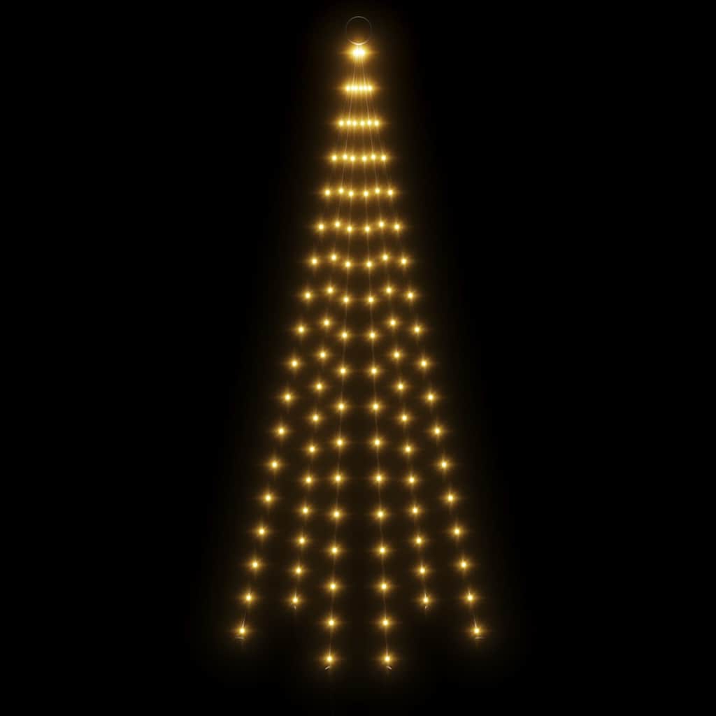 Karácsonyfa zászlórúdon 108 meleg fehér LED-del 180 cm 4