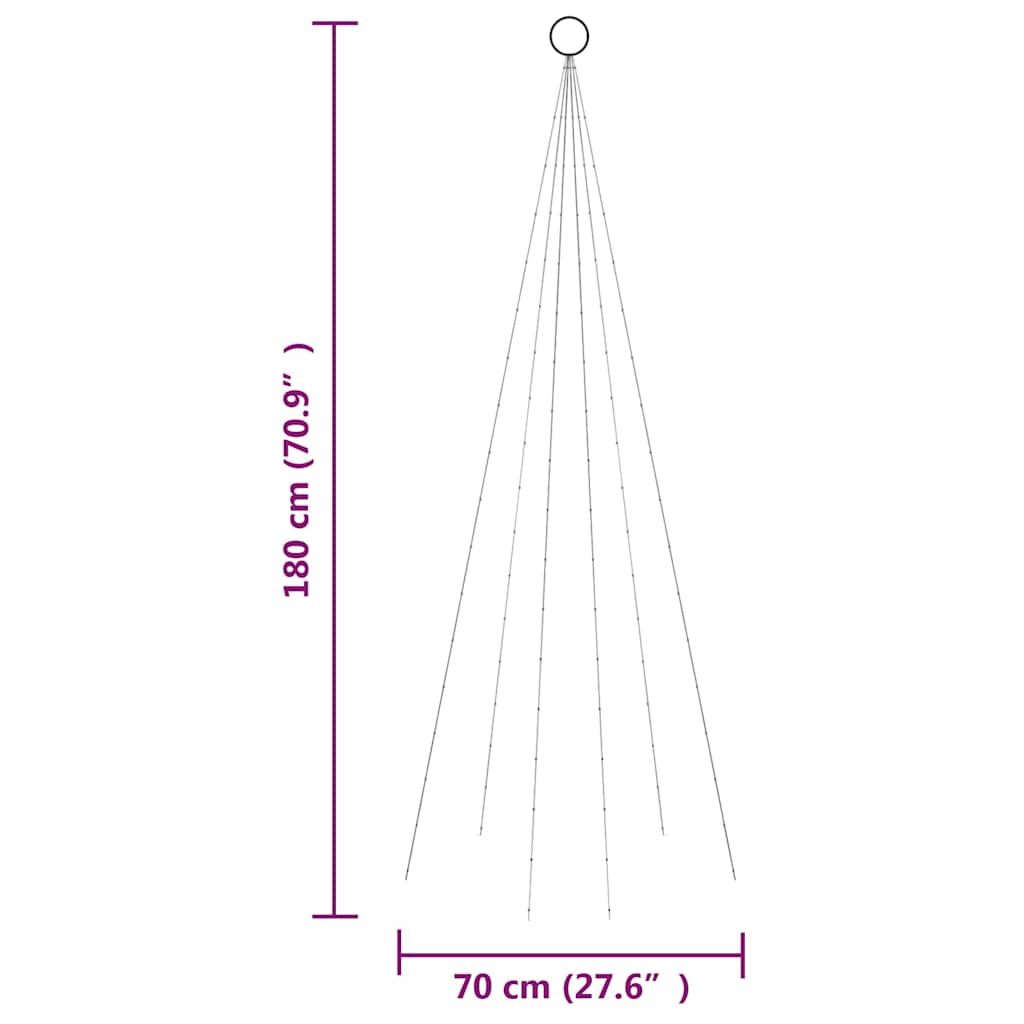 Karácsonyfa zászlórúdon 108 meleg fehér LED-del 180 cm 11