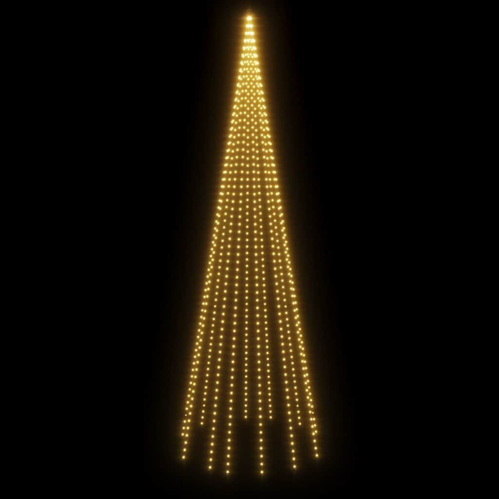 Karácsonyfa zászlórúdon 732 meleg fehér LED-del 500 cm 4