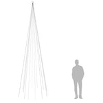 Karácsonyfa zászlórúdon 732 meleg fehér LED-del 500 cm 10
