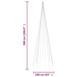 Karácsonyfa zászlórúdon 732 meleg fehér LED-del 500 cm 11