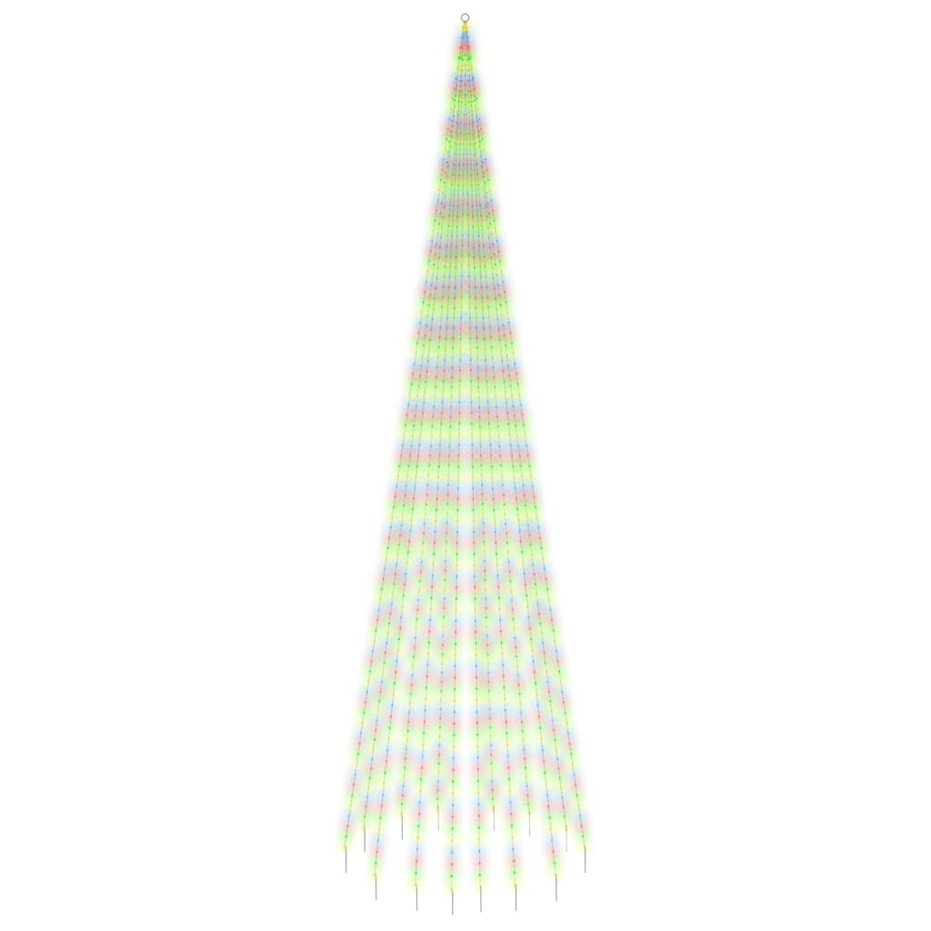 Karácsonyfa zászlórúdon 1134 színes LED-del 800 cm 2