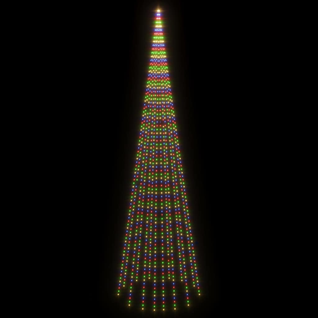 Karácsonyfa zászlórúdon 1134 színes LED-del 800 cm 4