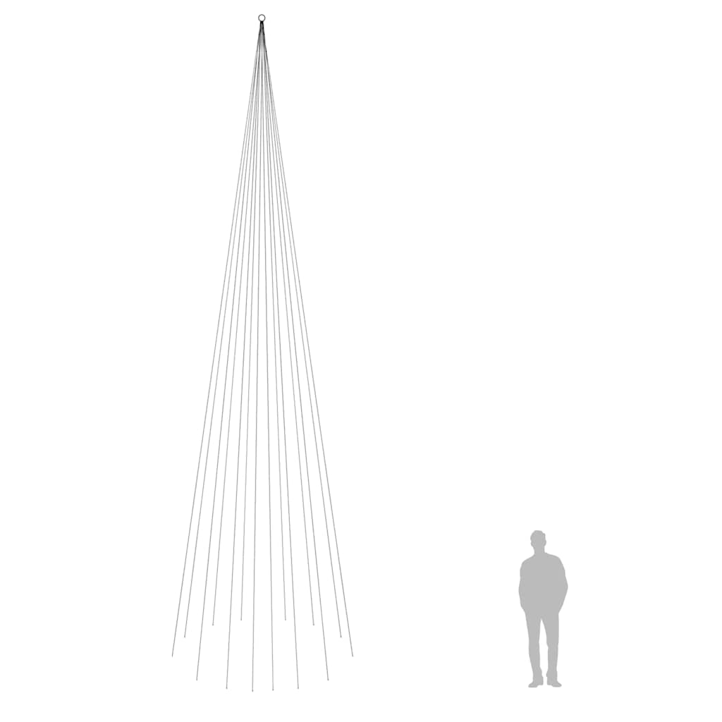 Karácsonyfa zászlórúdon 1134 színes LED-del 800 cm 10