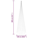 Karácsonyfa zászlórúdon 1134 színes LED-del 800 cm 11