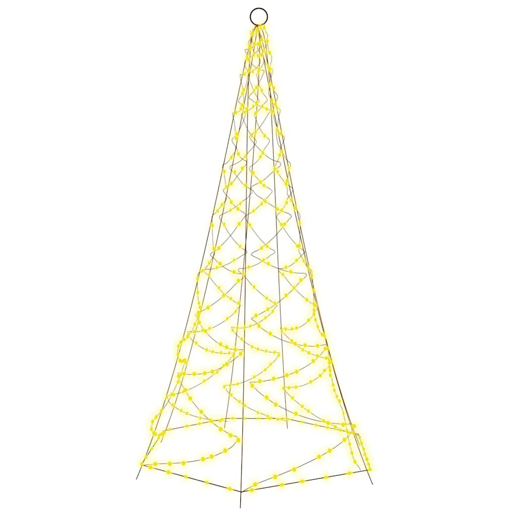 Karácsonyfa zászlórúdon 200 meleg fehér LED-del 180 cm 2