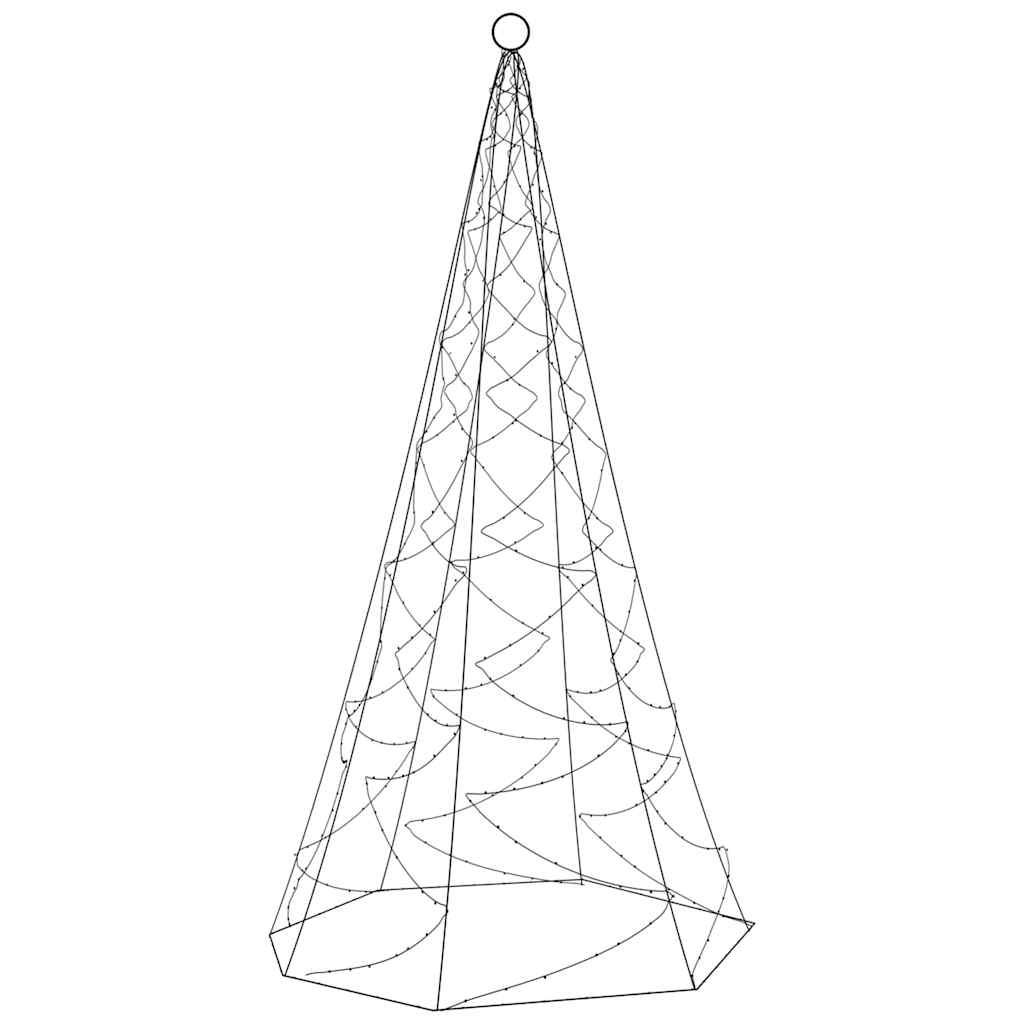 Karácsonyfa zászlórúdon 200 meleg fehér LED-del 180 cm 3