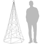 Karácsonyfa zászlórúdon 200 meleg fehér LED-del 180 cm 10