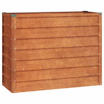 Rozsda színű corten acél kerti magaságyás 100 x 40 x 77 cm 2