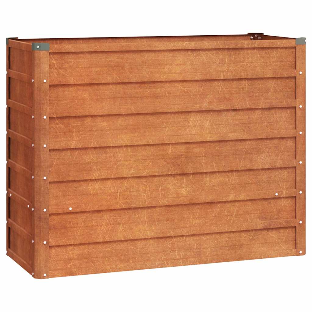 Rozsda színű corten acél kerti magaságyás 100 x 40 x 77 cm 2