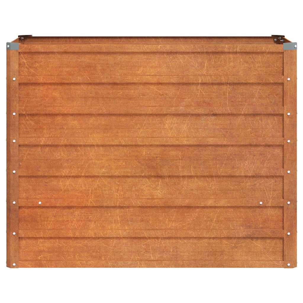 Rozsda színű corten acél kerti magaságyás 100 x 40 x 77 cm 4