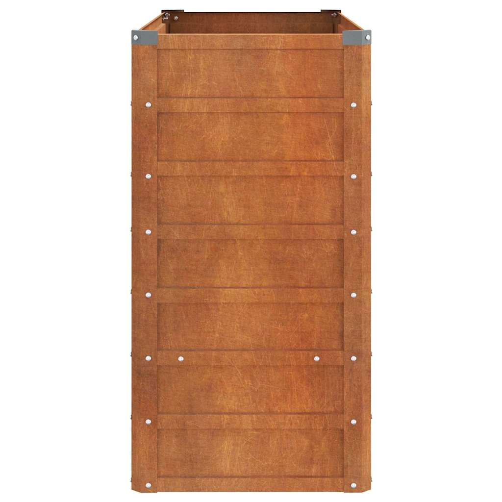 Rozsda színű corten acél kerti magaságyás 100 x 40 x 77 cm 5